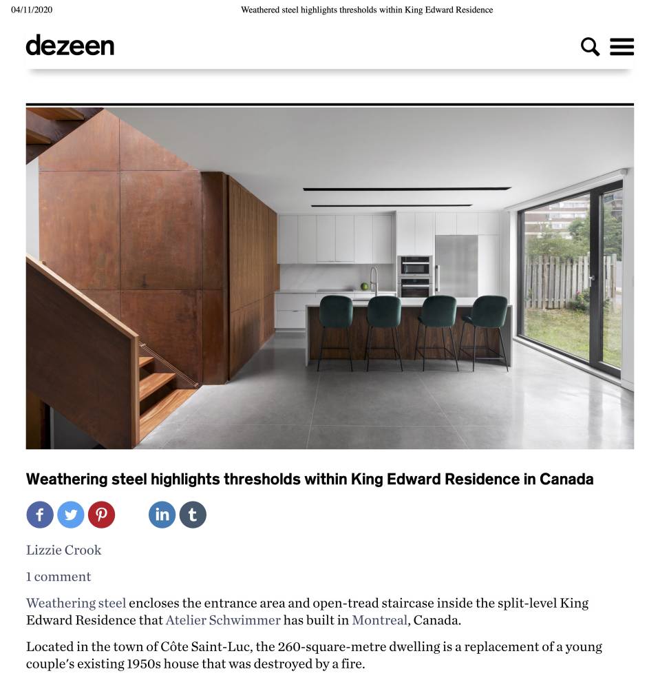 Weathered steel highlights thresholds within King Edward Residence (glissé(e)s)